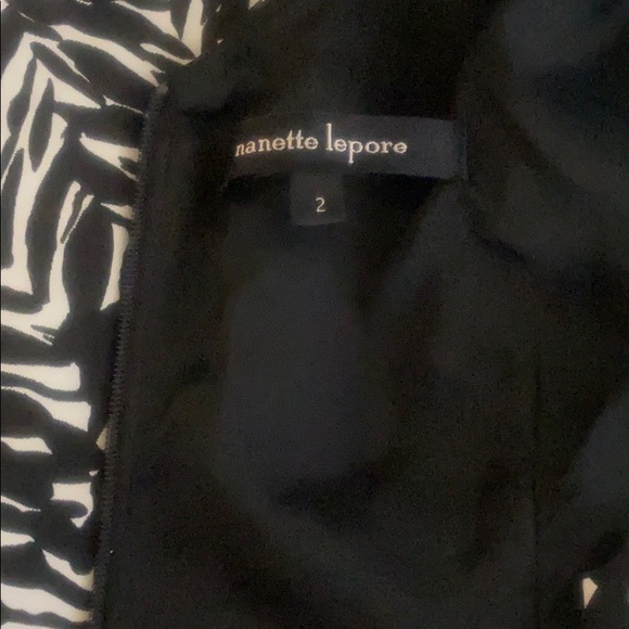 Nanette Lepore Cotton Silk Black White Dress - Picture 10 of 13